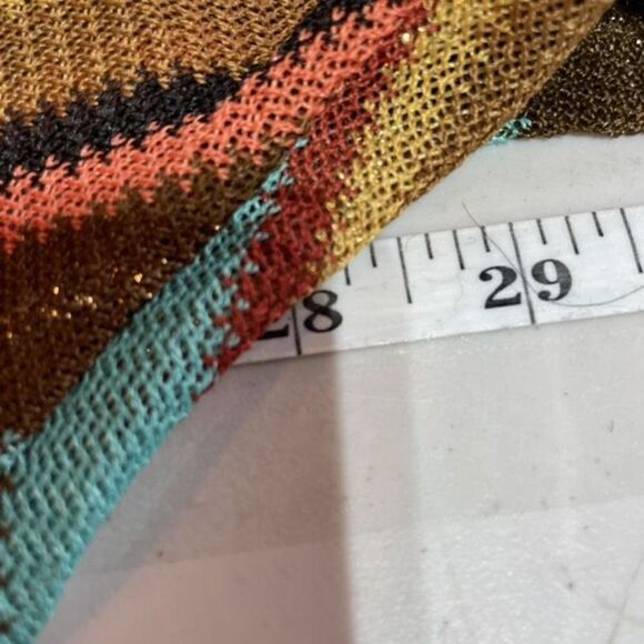 Zara Trafaluc‎ Oversized Boho Stripe Knit Semi Sheer Lightweight Top Shirt Small - Picture 6 of 7